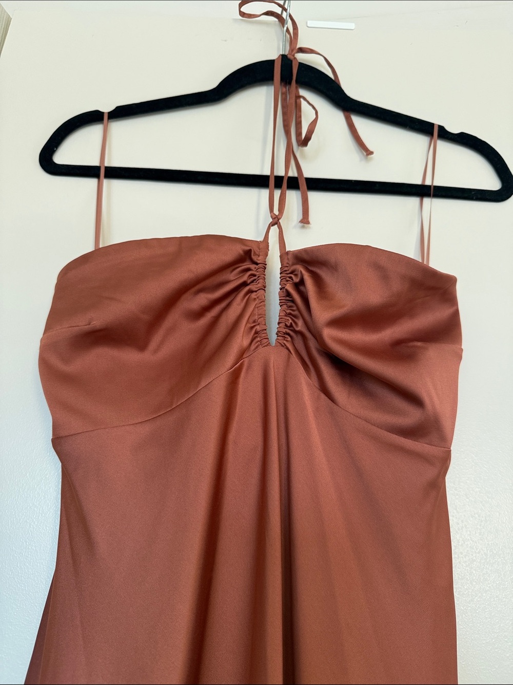 Abercrombie & Fitch Rust-Brown Halter Midi Dress - Picture 3 of 3